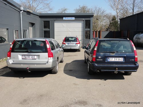 Three generations Volvo V70