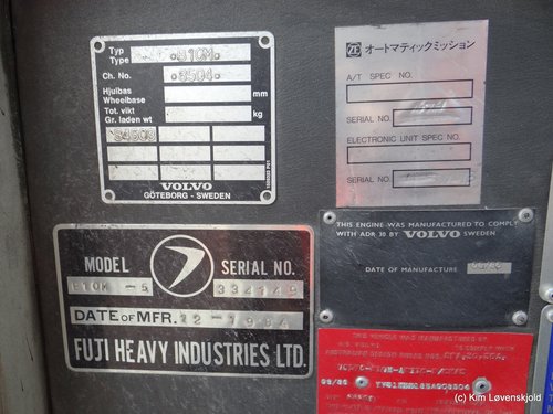 1984' Volvo B10MA-55 Fuji Heavy Industries