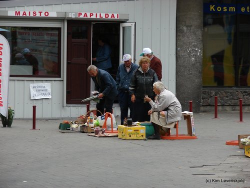 Street market in Kaunas, Lithuania
