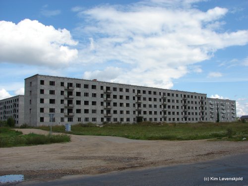 Soivet apartment blocks in Latvia that was never completed