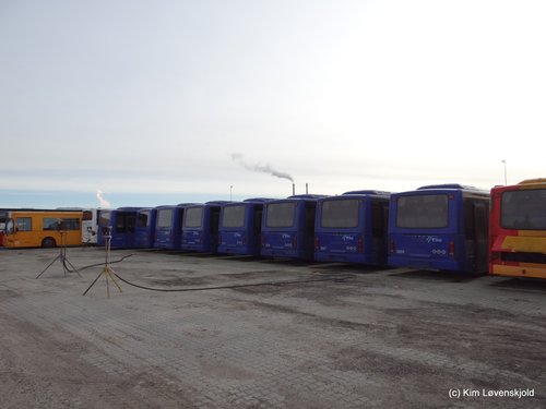 Burning off the gas of the LPG buses before scrapping
