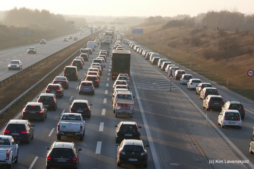 Copenhagen afternoon peek hour traffic