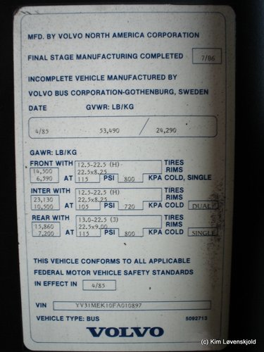 1986' Volvo B10MA-55 "Chesapeake"
