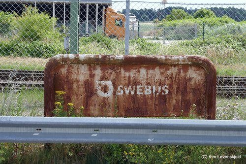 Old rusty Swebus sign