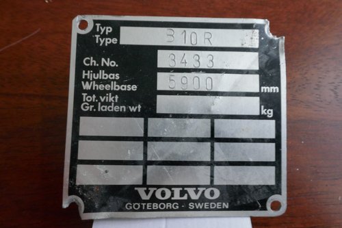 Volvo Bus chassis plate