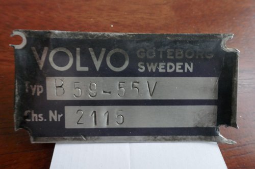 Volvo Bus chassis plate