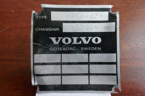 Volvo Bus chassis plate