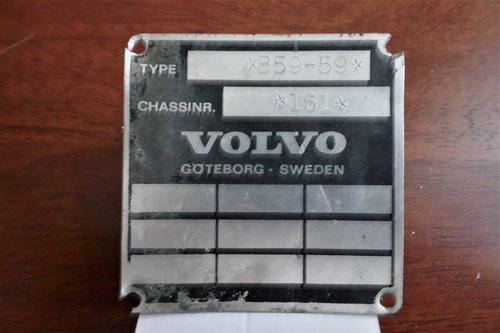 Volvo Bus chassis plate