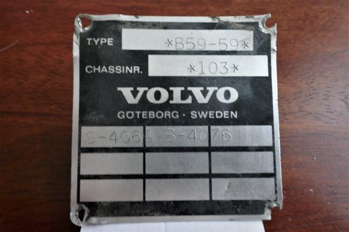 Volvo Bus chassis plate
