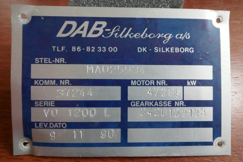 Bus bodybuilder's plates/chassisnumber etc.