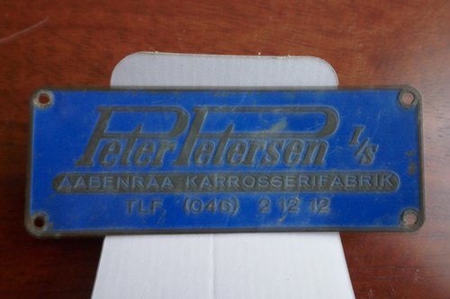 Old Aabenraa body builder's plate