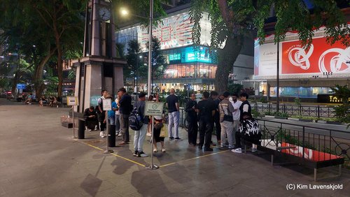 Designated smokers area on Orchard Road