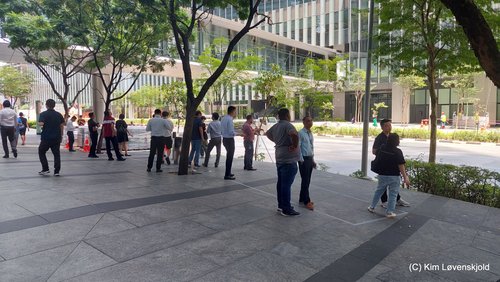 Designated smokers area Downtown