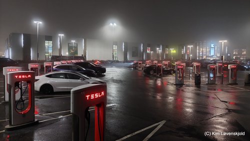Tesla charging station in Kolding